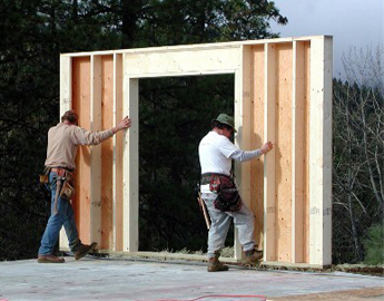 A manufactured home can be built in a factory in three days. Once delivered to the site a weather tight shell can be completed in 2 weeks without any wasted materials.